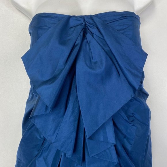 3.1 Philip Lim Silk Strapless Ruffle Cocktail Dress Bubble Hem Womens Size 8R - Picture 5 of 8